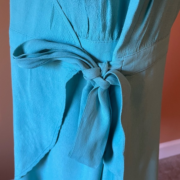 DNA Teal Wrap Dress with Side Tie - Picture 4 of 5